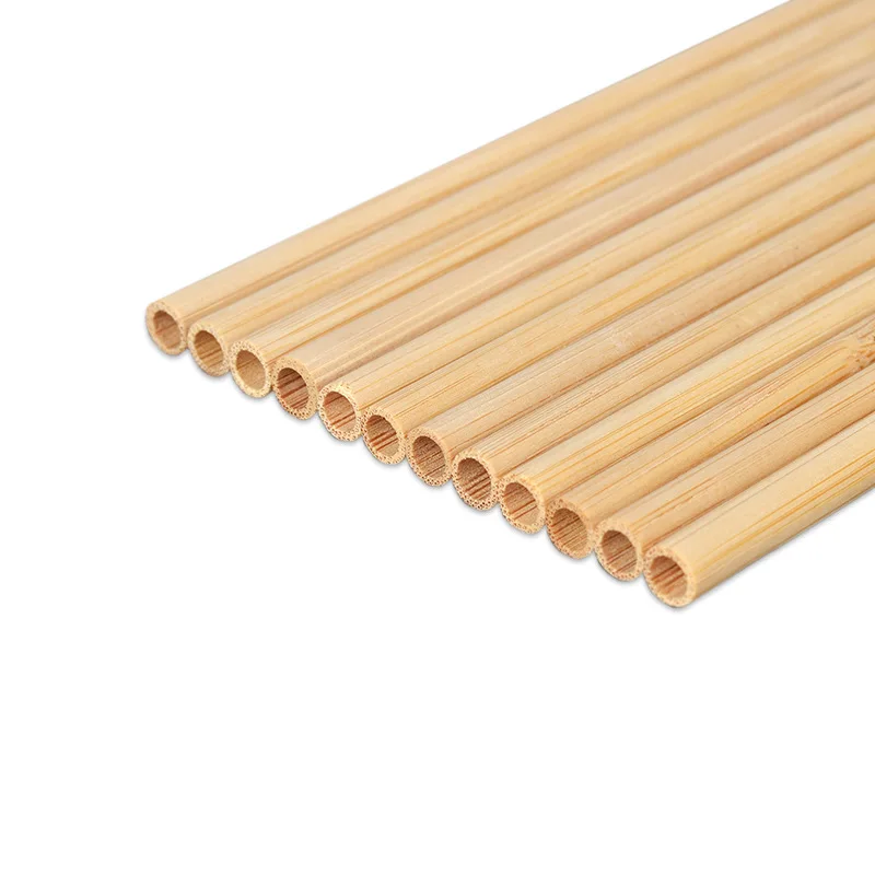 

500pcs Natural 100% Bamboo Drinking Straws Eco-Friendly Sustainable Bamboo Straw Reusable Drinks for Party Kitchen Bar DH9988