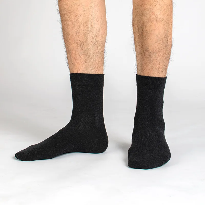 Men's solid 100 cotton socks combed dress socks for men luxury designer brand formal thin cotton socks for men 5 pairs