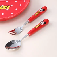 disney childrens spoon fork stainless steel childrens rice spoon mickey minnie home cartoon tableware rice spoon spoon ceramic