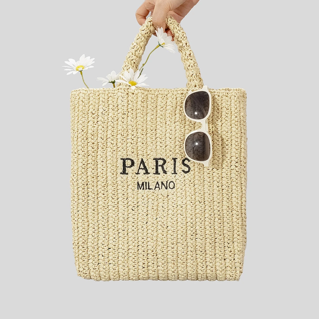 

Luxury Design Handbag Summer Shoulder Shopping Beach Bag Large Capacity Casual Tote Bag Brand Letter Raffia Bag