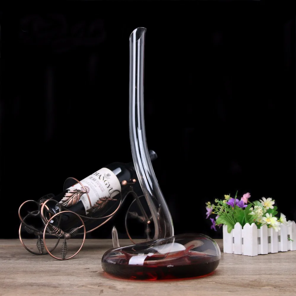 

New Latest Design! Artificial Blowing Manual Cold Cut Lead-free Crystal Glass Snake Transparent Wine Decanter Wine