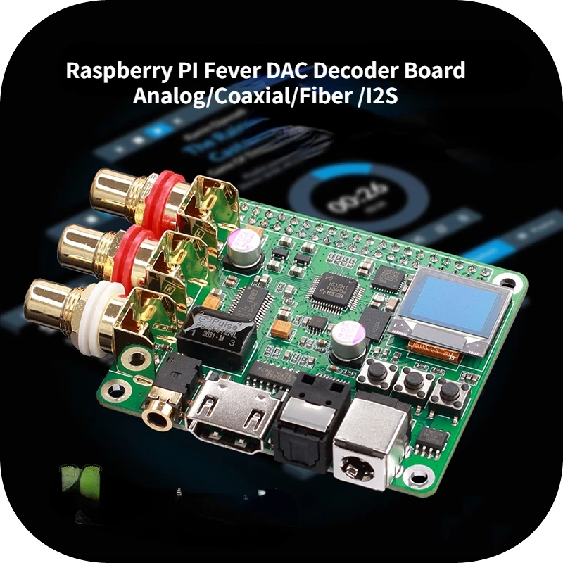 

DAC audio decoder board hifi fever expansion board coaxial fiber I2S analog 3B+4B digital