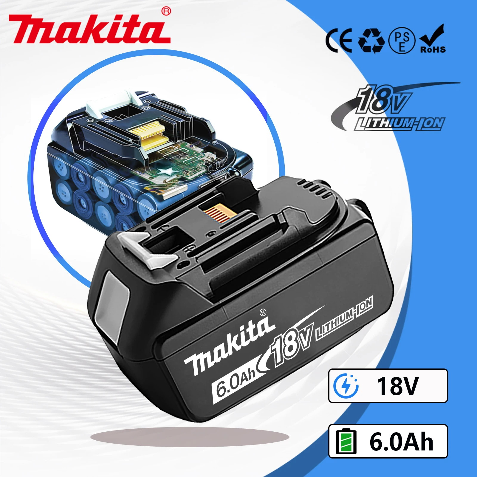 Оригинальная литиевая аккумуляторная батарея Makita 18В 3 0 Ач/5 Ач/6 Ач 18 в сменные