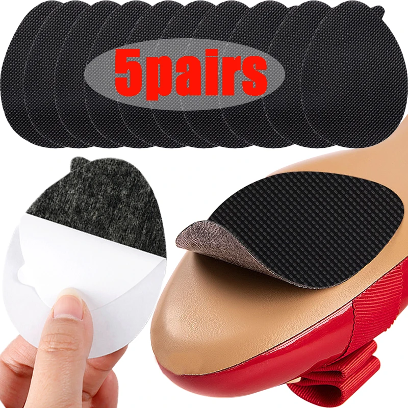 1/2/5pairs Anti Slip Sticker Self-Adhesive Shoe Mat Durable Insoles High Heel Sticker Sole Protector Rubber Shoe Pads Cushion