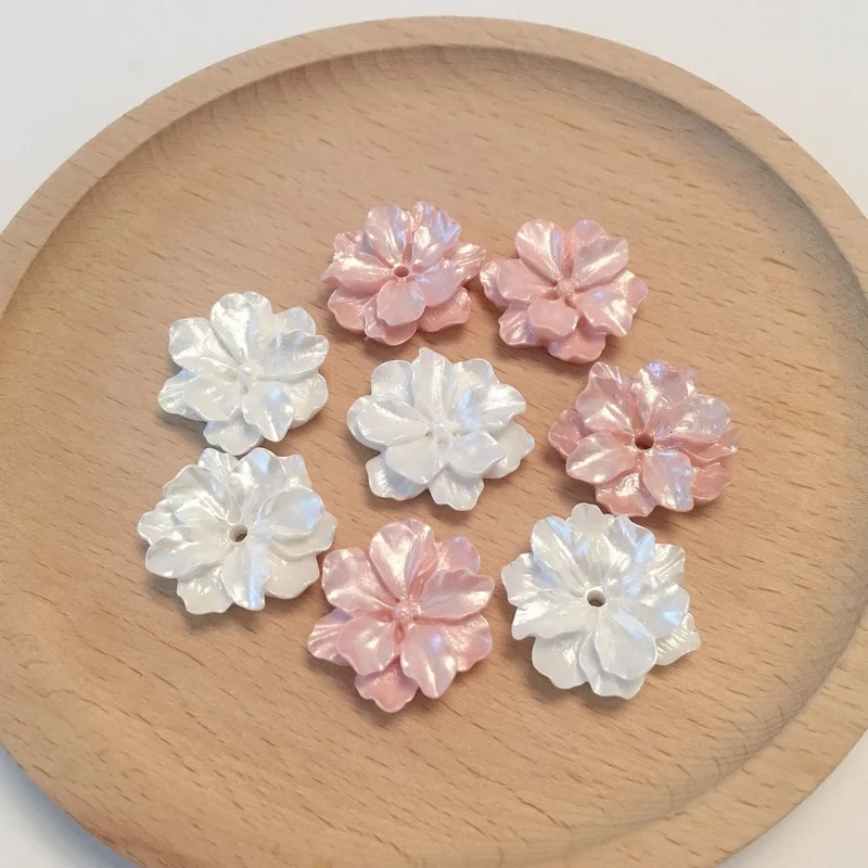 Материалы для аксессуаров Welfare Pearl Temperament Irregular Camellia Resin Flower DIY Handmade Hair Jewelry Earrings.