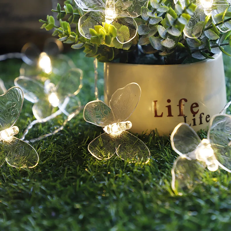 1.5m LED 10 Butterfly Light String Bedside Cupboard Sofa Decor For Home 2022 Door Hanging Decor Spring Birthday Party Decor