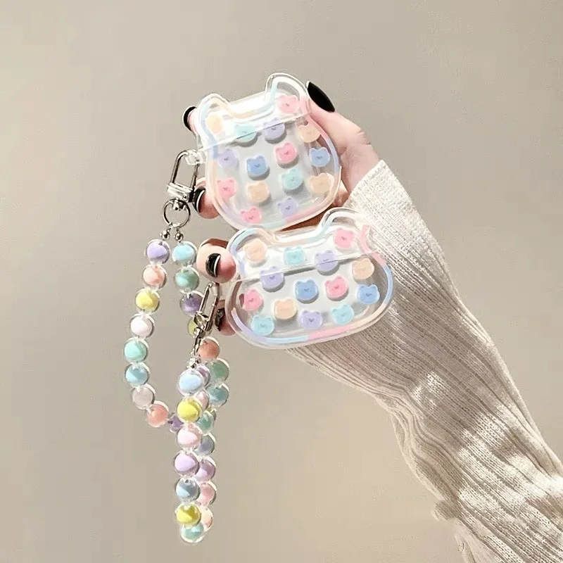 Яркие чехлы для Airpods в виде медведя профессиональные аксессуары силиконовый