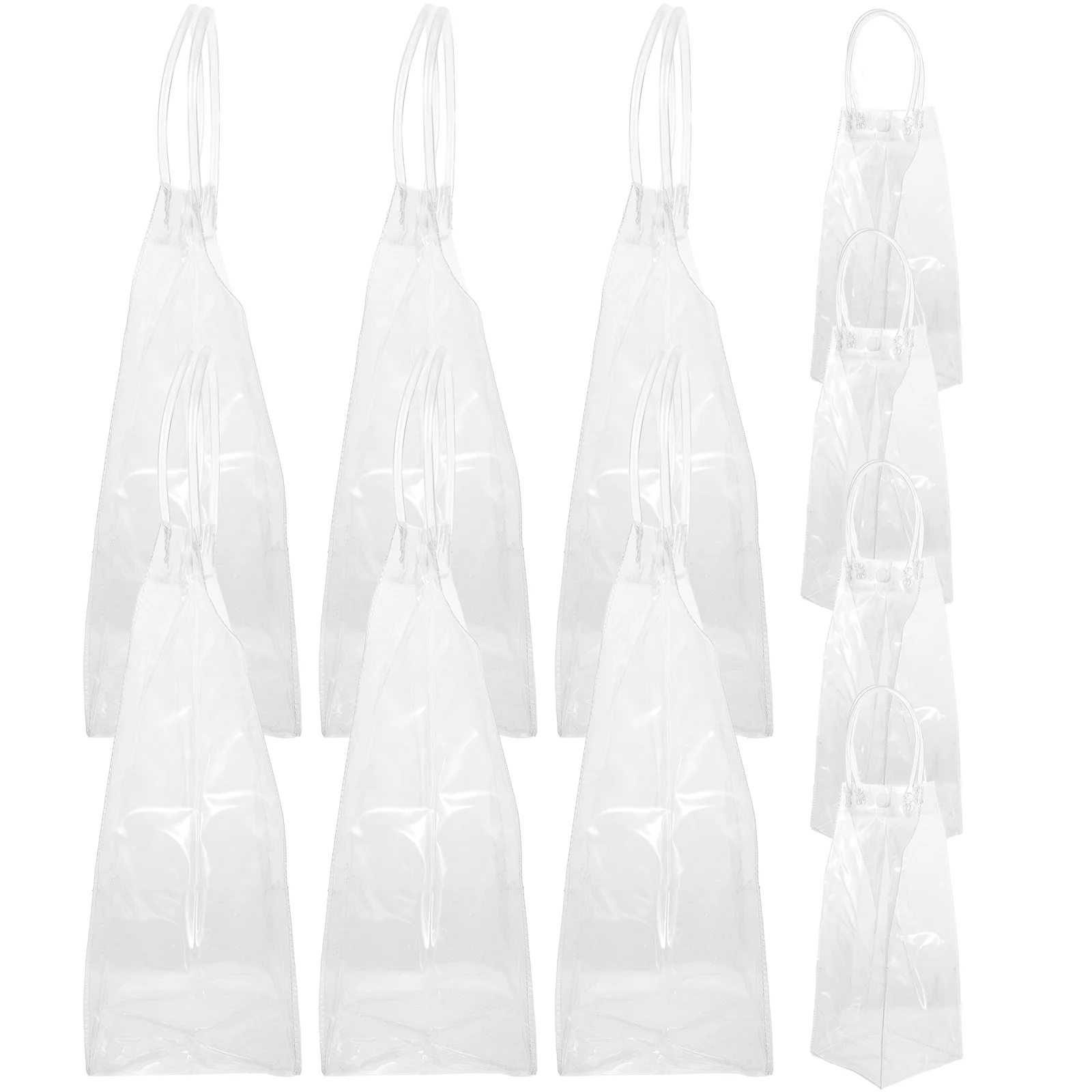 

10 PCS Shopping Tote Bag Transparent Household Clear Multi-function Party Gift
