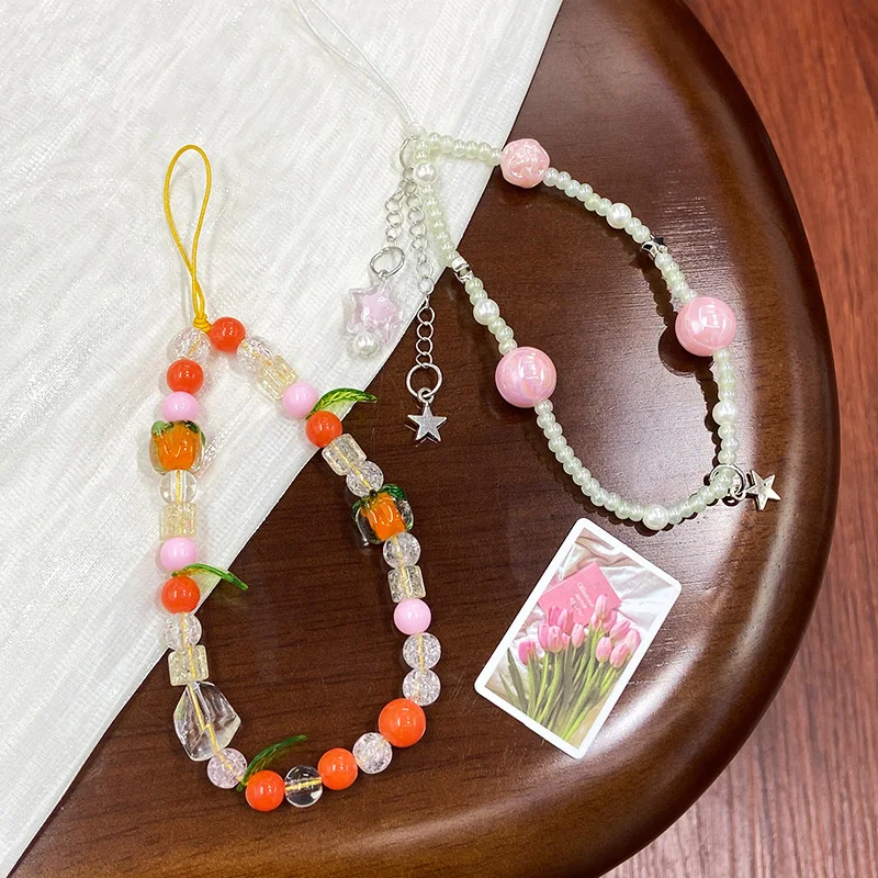 Зеленые Жемчужные Бусины 3D-звезда Цепочка Для Телефона Камеры Защитный Ремешок