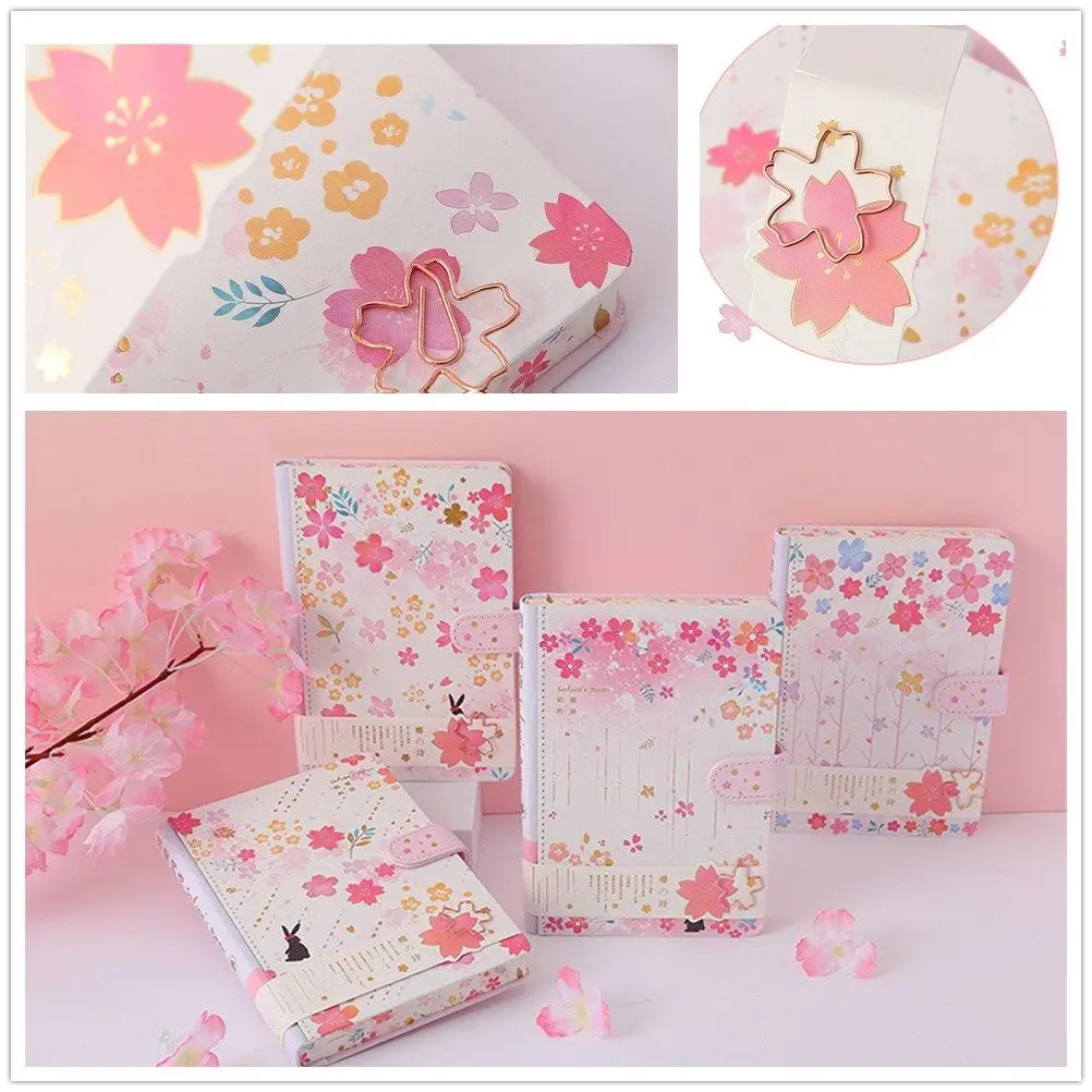 

Cherry Blossoms School Office Stationary Inner Page Journal Writing Pads Diary Magnetic Strap Notebook