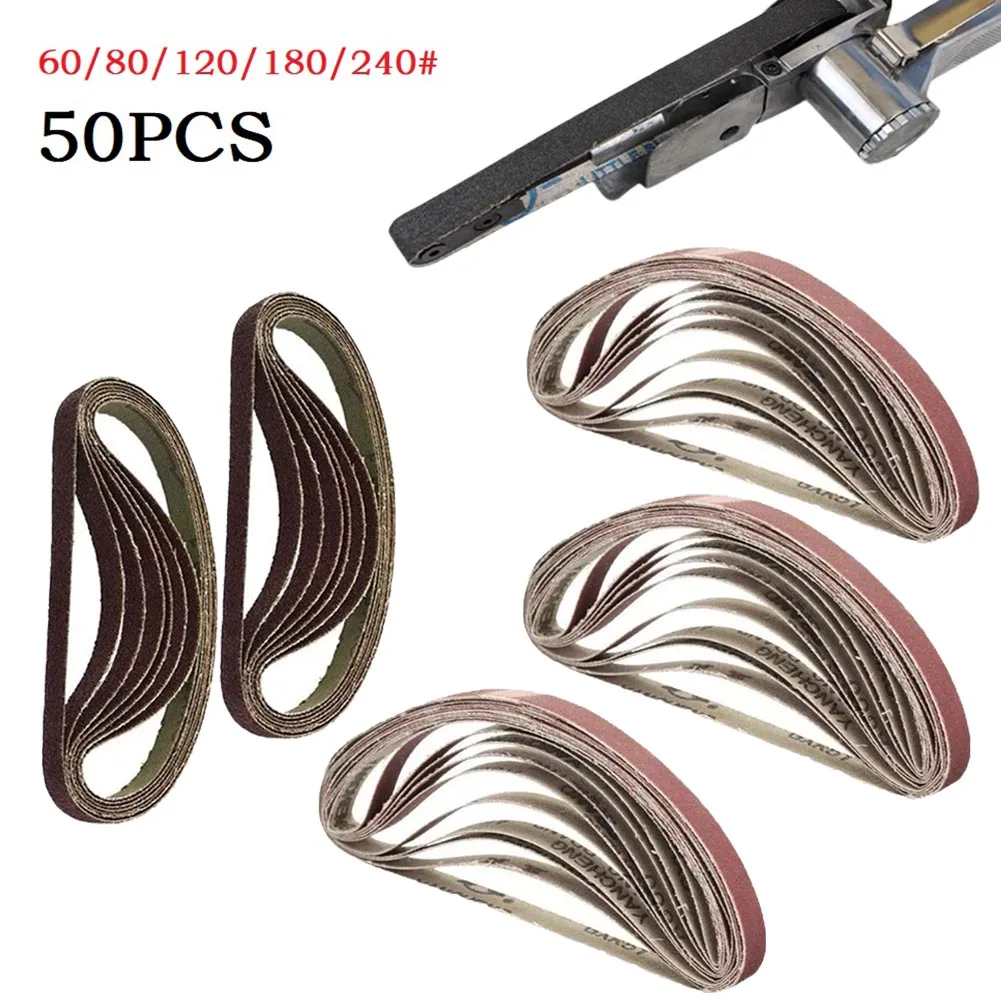 

50pcs 330×10mm Zircon Corundum Abrasive Sanding Belt Sander Tool Wood Soft Metal Grinding Polishing Accessories