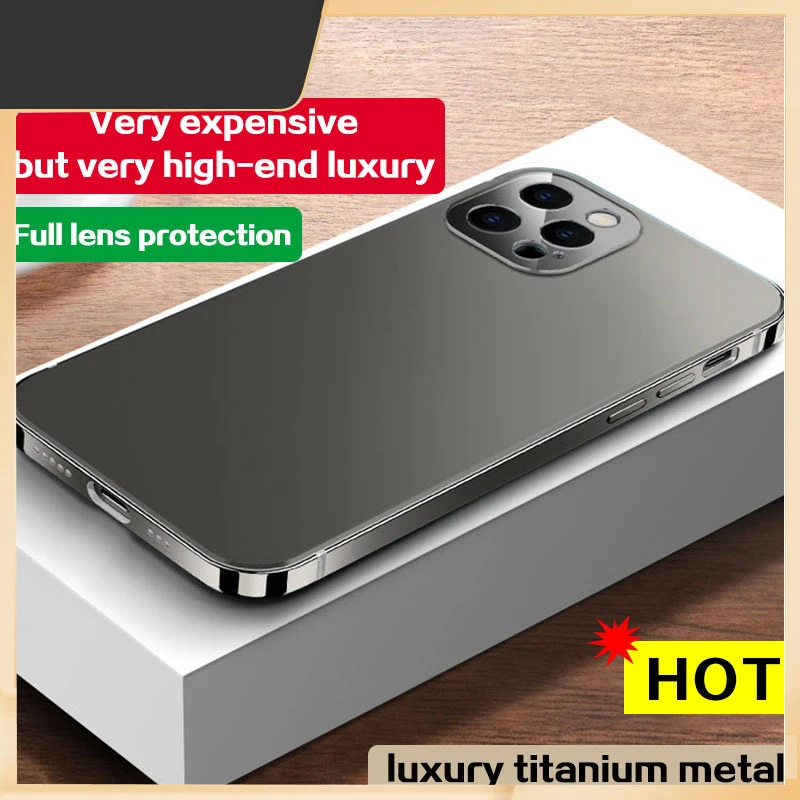 NEW high-end luxury titanium metal case For iphone 12 Pro max phone case for iphone 11 13 metal lens anti fall protective cover