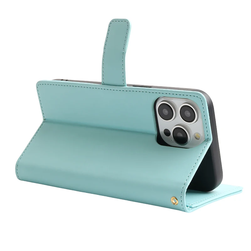 Кожаный чехол-бумажник со шнурком для iPhone 15 Pro Max 14 Plus 13 12 Mini 11 X XS XR SE 2022 8 7 6 6S