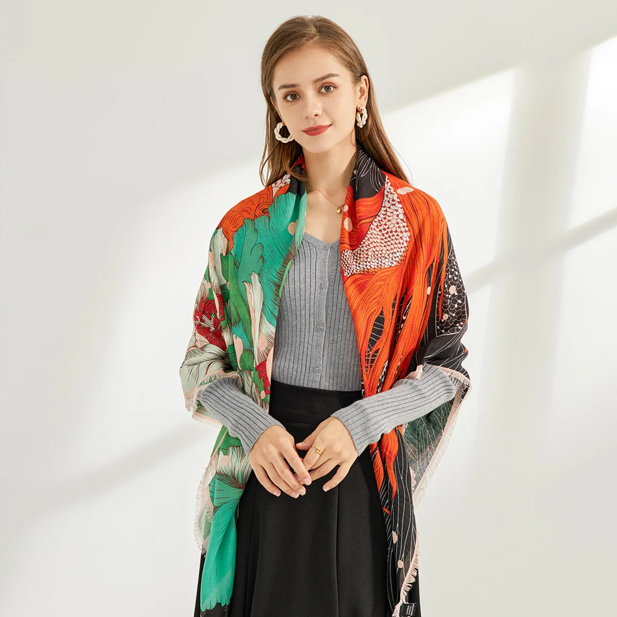 

Brand Designer Winter Big Tassels Scarf Giant Cashmere Scarves Wraps Women Print Warm Cape Stole Blanket 130