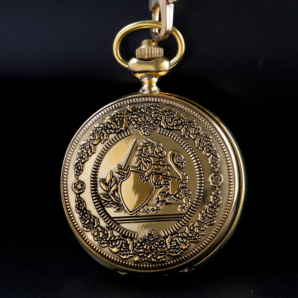 Antique Noble Knight Emblem Sign Mechanical Pocket Watch Men's Necklace Pendant Clock Retro Gentleman Gift Accessories