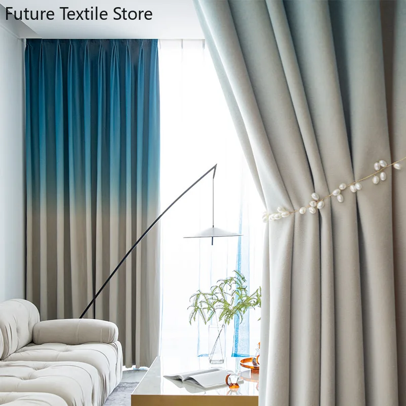 Curtains for Living Room Dining Bedroom New European Style Blackout New Chinese Style Simple Modern Gauze Light Luxury Stitching