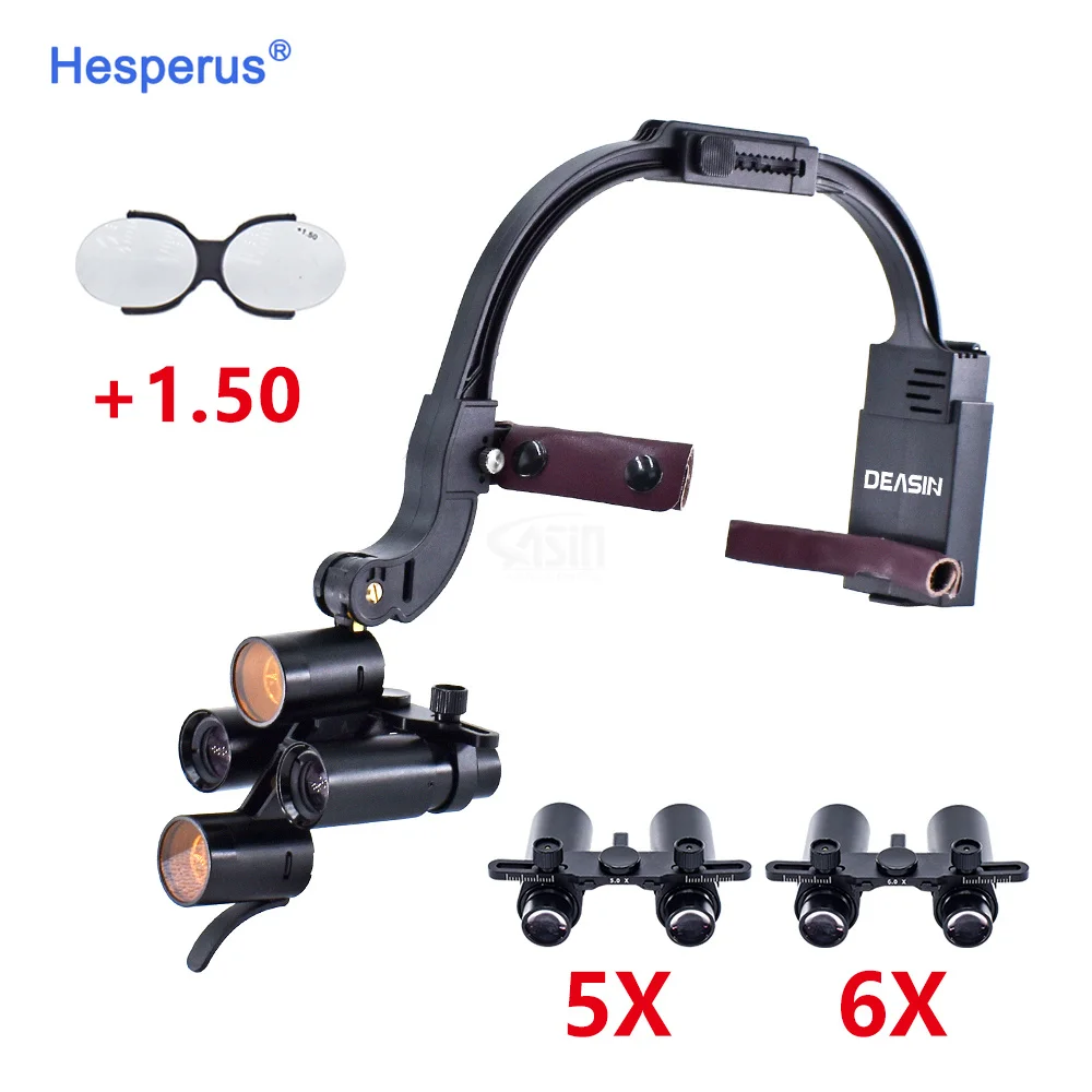 Хирургическая фара Den Tal с 5-кратным / 6-кратным увеличением бинокулярная KeplerLoupes