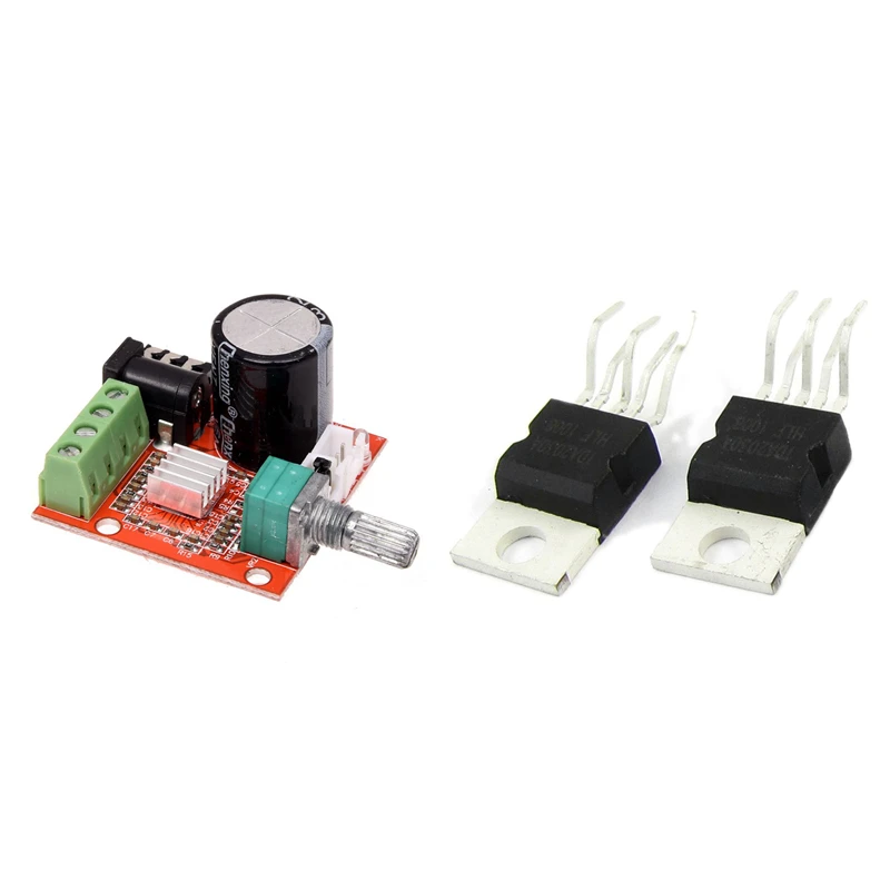 

HFES Mini Hi-Fi Audio Stereo Amplifier 2X10W PAM8610 Dual Channel D Class Module With 3 Pcs TDA2030A IC Chips 5 Pin