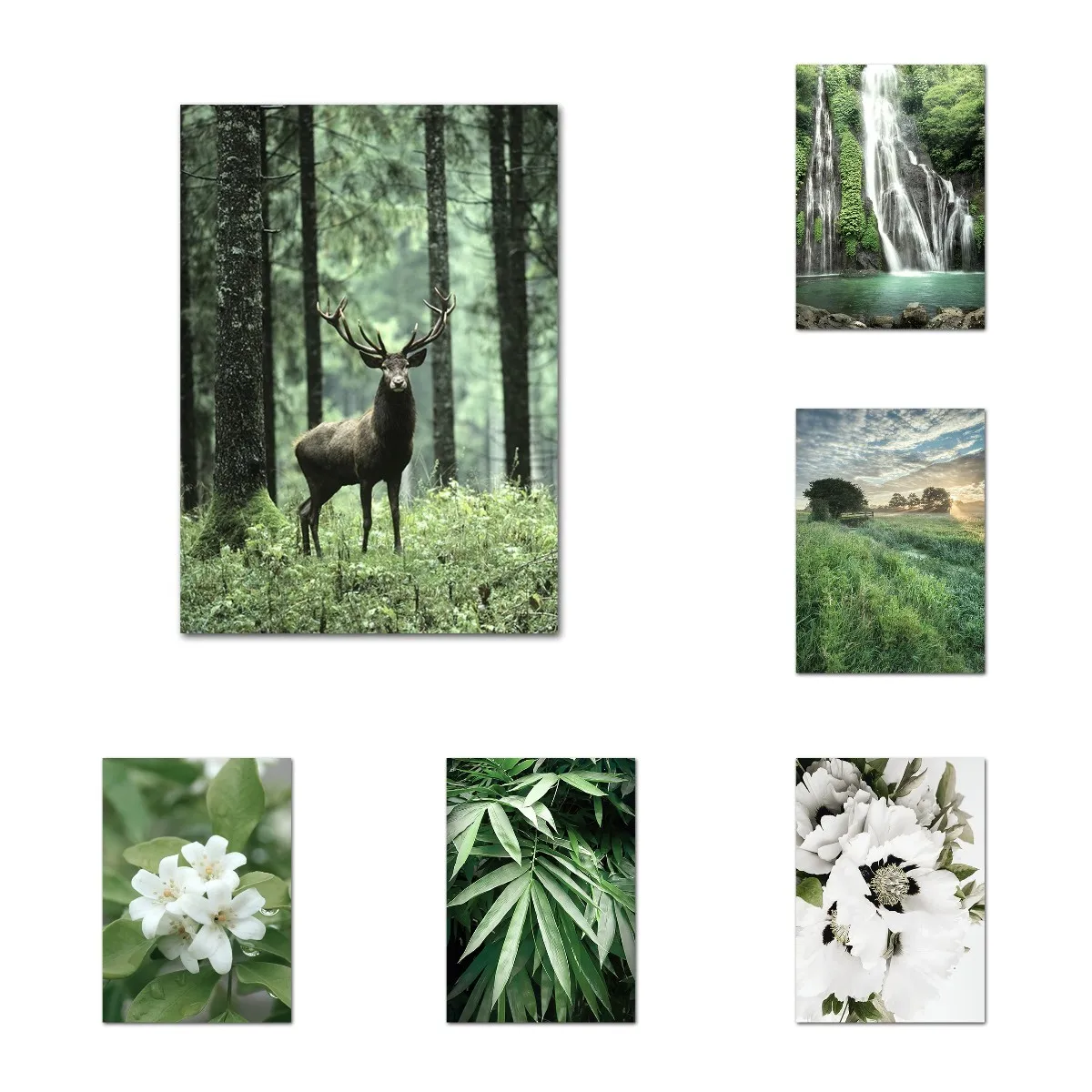 

5D DIY Diamond Painting Green Forest Deer Waterfall Flower Embroidery Mosaic Picture Full Drill Cross Stitch Kit Home Decor Gift