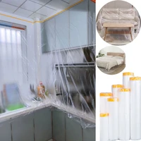 hot sale 20m furniture dust proof masking tape plastic drop cloth dust protection masking film cover for automobile painting