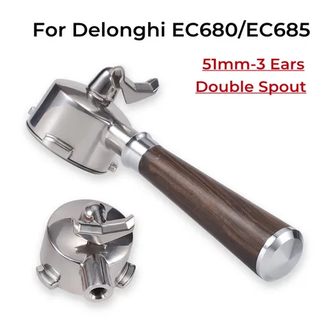51 мм портативный фильтр с двойным носиком для Delonghi EC680 Delonghi EC685, аксессуары для кофеварки, эспрессо, кофемашины