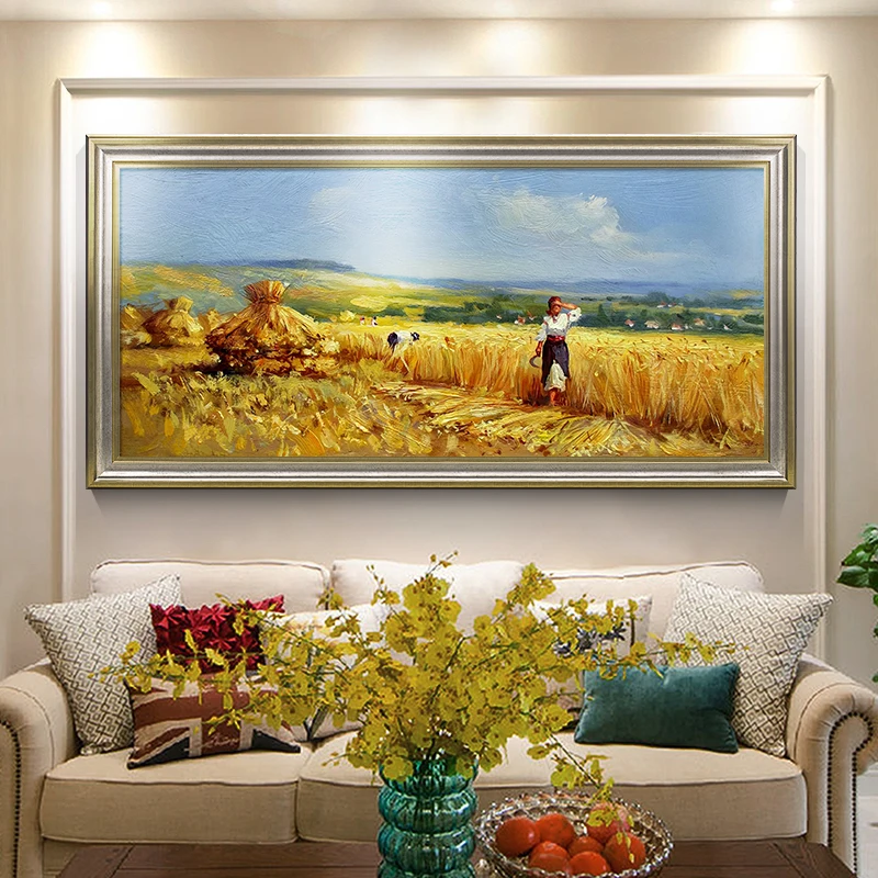 

Dafen Village Hand painted Oil Painting Van Gogh Harvest Living Room European Decorative Painting world famous painting