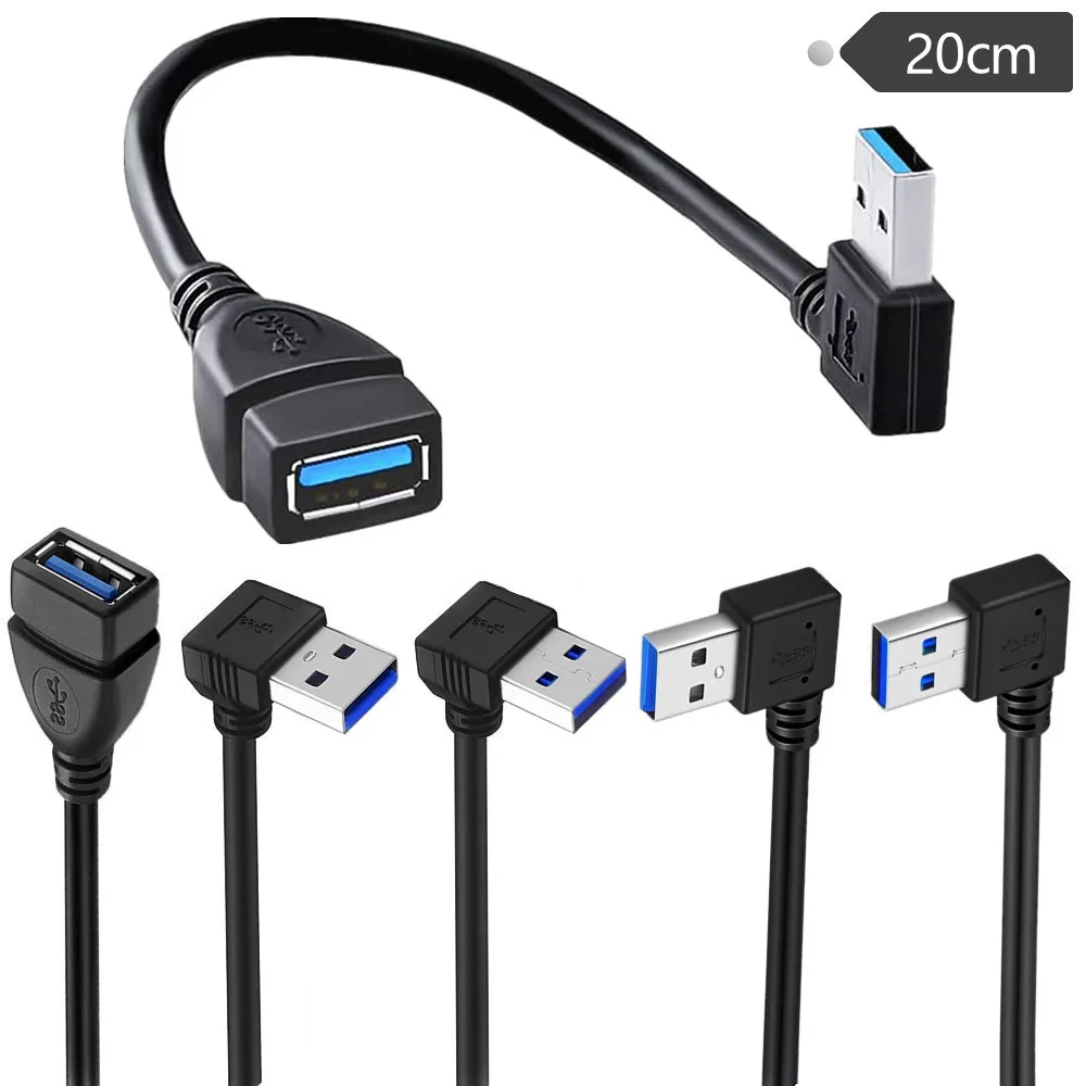

Удлинительный кабель с углом 90 градусов USB 3,0 штекер-гнездо удлинитель угловой адаптер удлинитель 5 Гбит/с быстрая передача влево/вправо/вверх/вниз