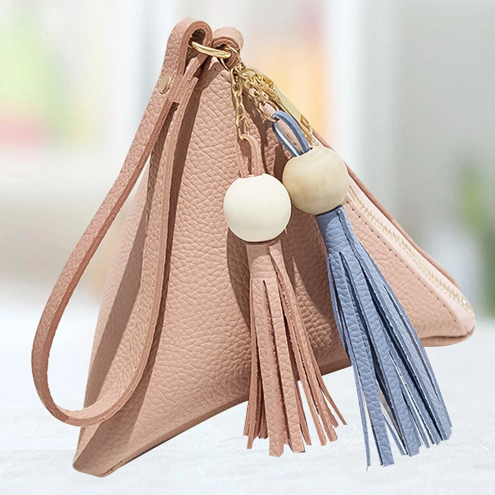 

Zip Around Wallets Women Key Holder Cocktail Handbag Pu Pyramid Evening Handbag Mini Zipper Wallet Tassel Cocktail Handbag Miss