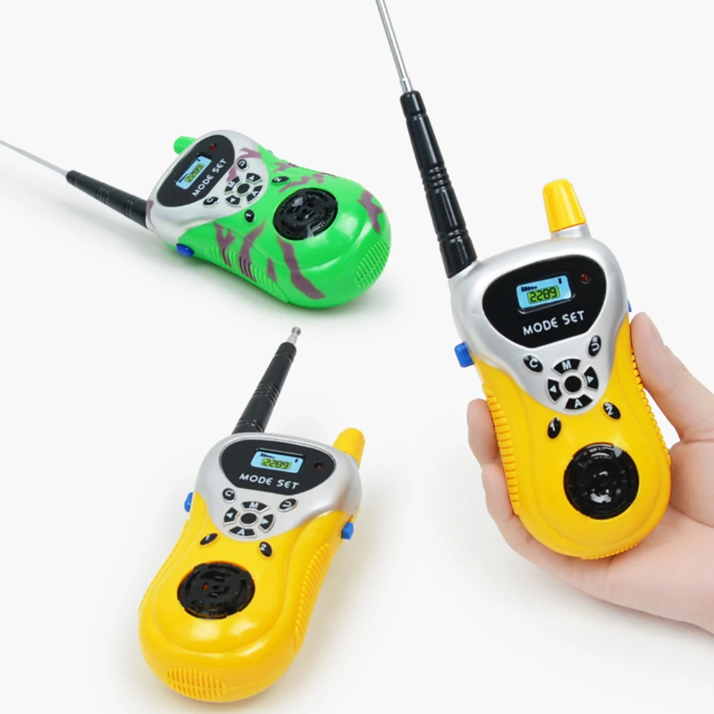 

2pcs Mini Intercom Electronic Walkie Talkie Radio Interphone Handheld Transceiver Highlight Phone Toys For Kids Children