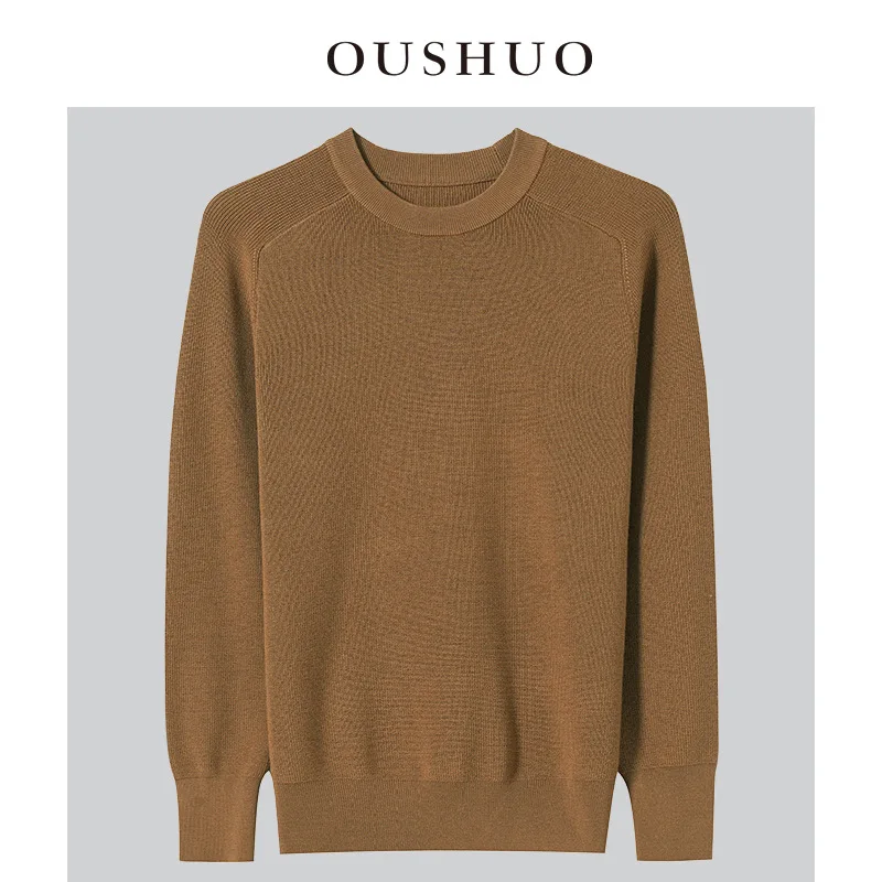 Autumn Casual Men's Pure Wool Sweater Pullover Round Neck Knitted Loose Multi-color Versatile Fashion Bottoming Shirt