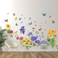 new butterfly dragonfly sunflower lavender wall stickers living room bedroom corridor decorative painting home decoration poster