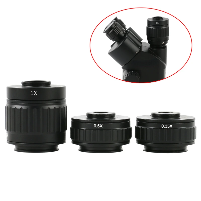 RELIFE 0.5X 0.35X Adapter Lens Focus Adjustable Camera Installation C Mount Adapter For New Type Trinocular Stereo Microscope