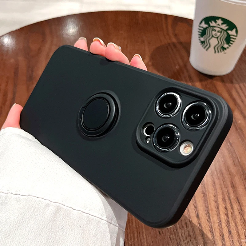 Luxury Magnetic Case For iPhone 14 13 11 12 Pro Max XS XR 8 Plus iPhone14 14Pro ProMax Soft Silicone Full Cover With Ring Holder