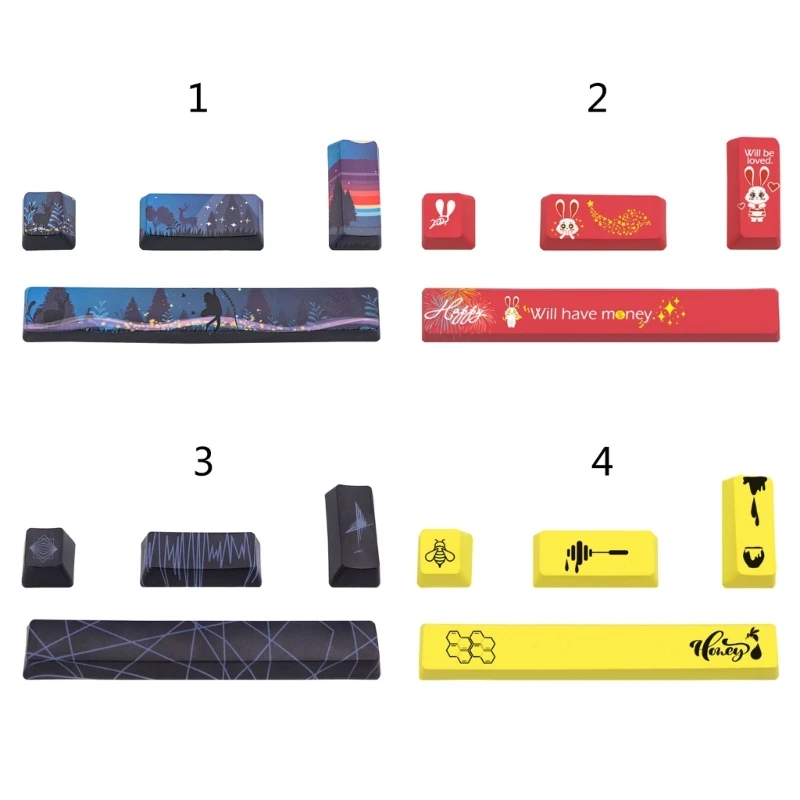 

Толстые колпачки клавиш 896F PBT для механической клавиатуры Enter Space колпачок клавиш OEM краситель Sub 4 шт.