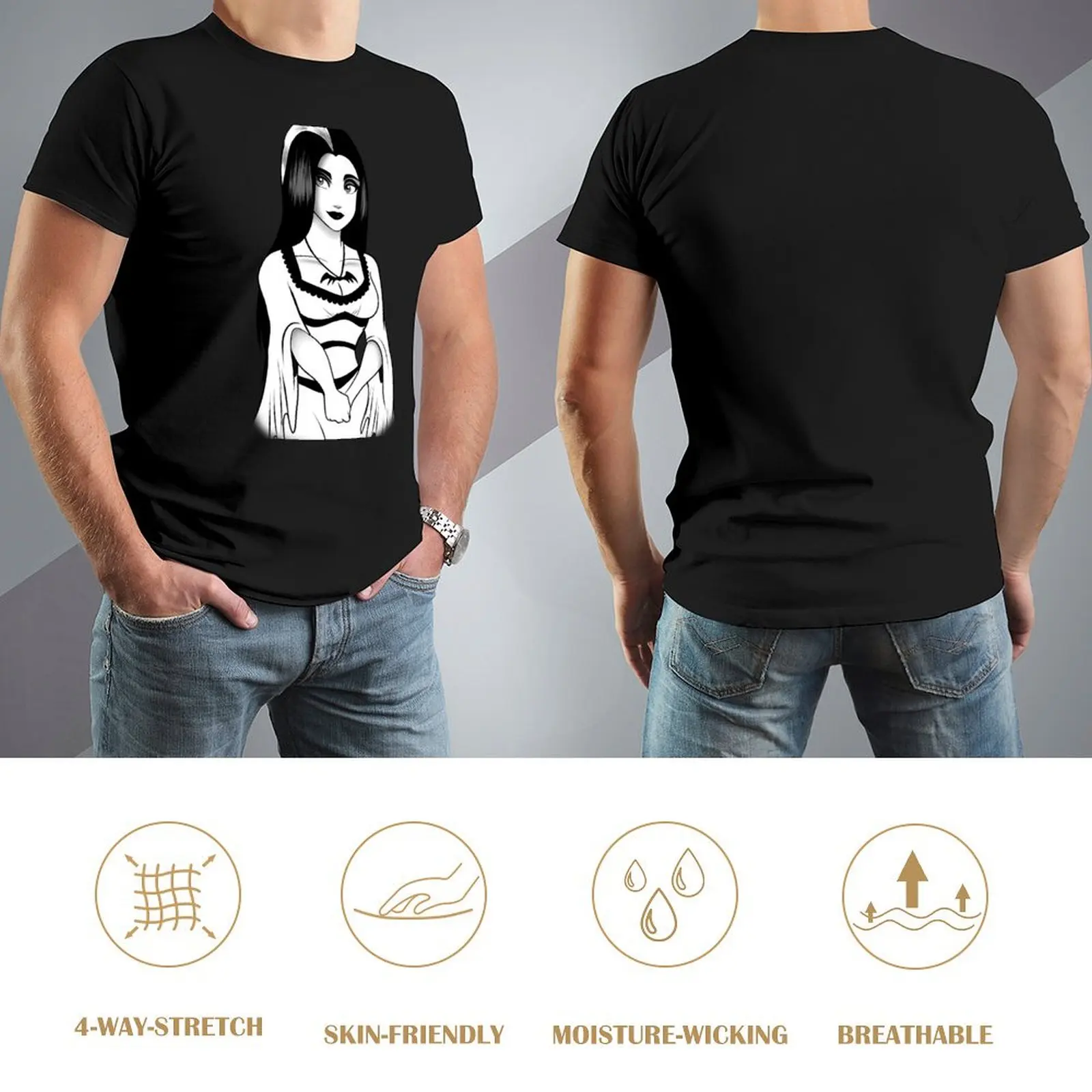 Футболка Lily Munster эстетичная одежда милая футболка большого размера хлопковая для