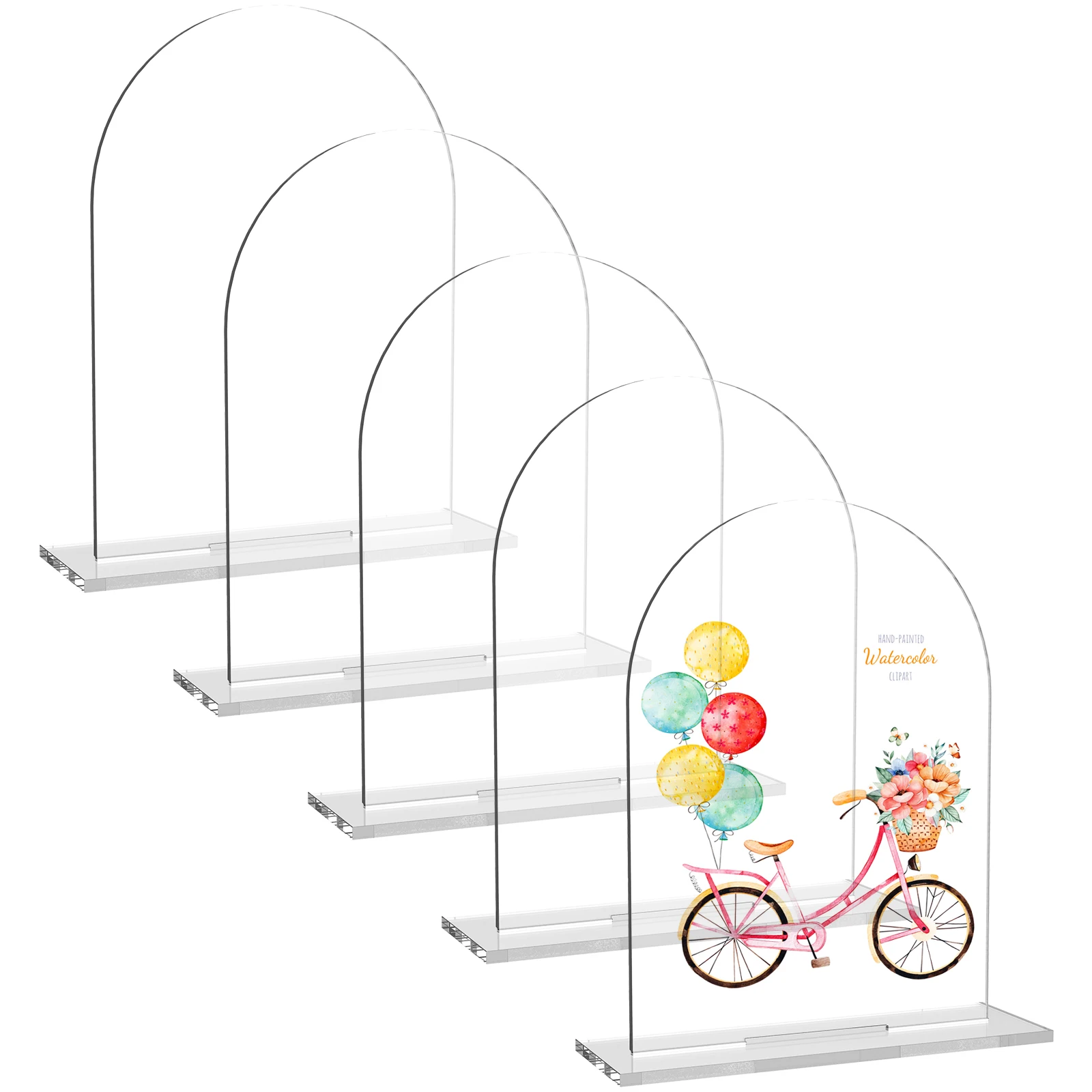 

5pcs Acrylic Sign Holder 5 x 7 Inch Clear Table Menu Display Stand Table Top Sign Holder with Holder Base Vertical Double-Sided