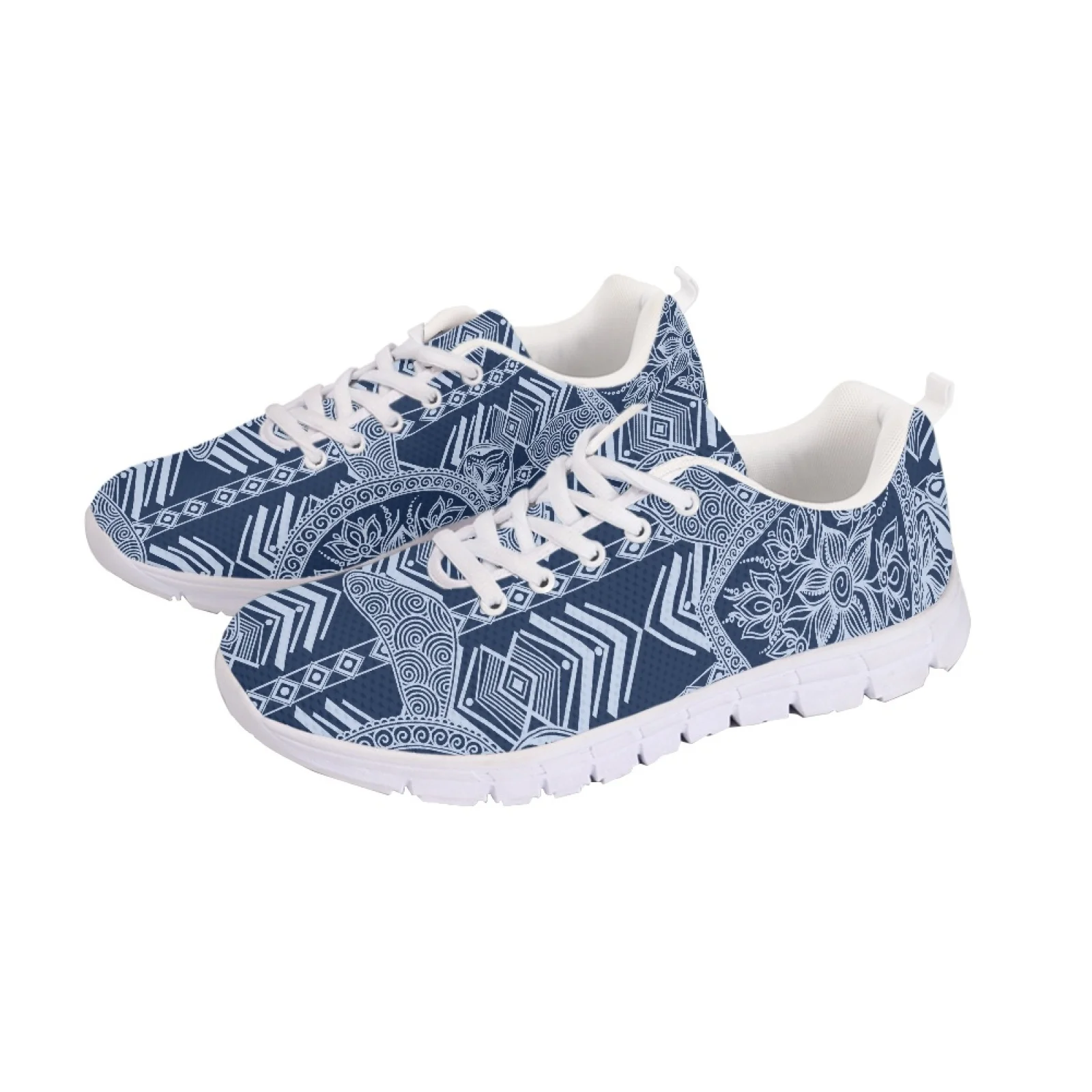 

Polynesian Tribal Fijian Totem Tattoo Fiji Prints Unisex Superlight Soft-Soled Trainers Breathable Lace-Up Mesh Running Shoes