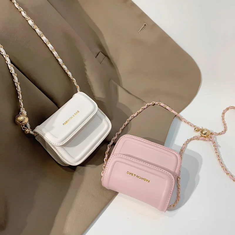 

Mini Shoulder Messenger Bag for Women Leather Desigen Luxury Crossbody Bags Cute Solid Color Chain Party Bag Ladies Handbag