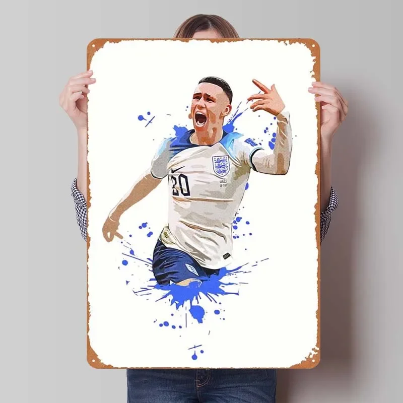 Фил Фоден английская надпись спортивный металлический постер украшение в виде