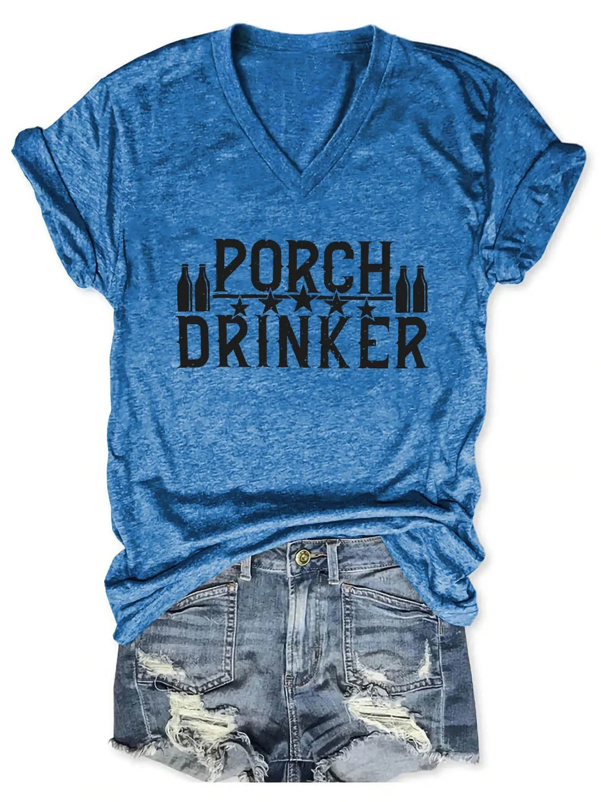 

Женская футболка с V-образным вырезом