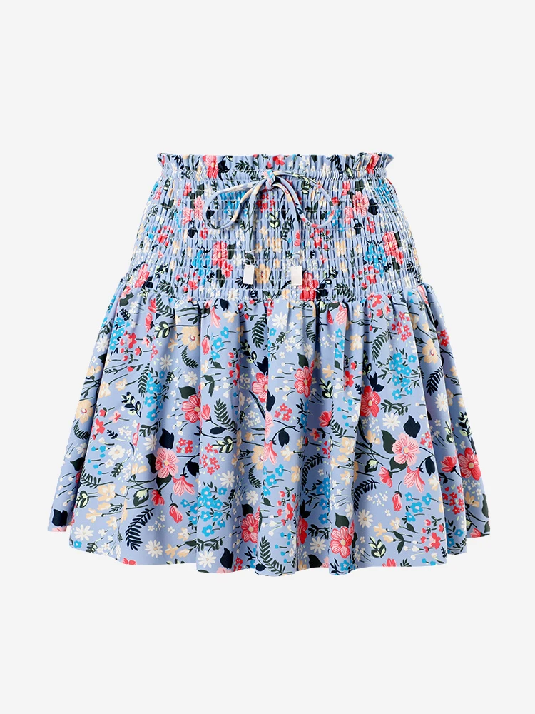 

Женская плиссированная юбка-саронг, модель 2023 года, короткая пляжная туника, парео, Пляжное платье, накидки для купальников с принтом