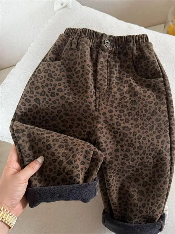 Прямые спортивные штаны на флисовой подкладке для мальчиков и девочек осень-зима