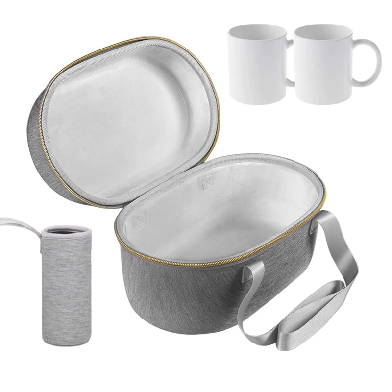 

Carrying Case Compatible With Cricut Mug Press, 2 Mugs,Travel Case, Shoulder Strap Organizer With Power Cord Pouch