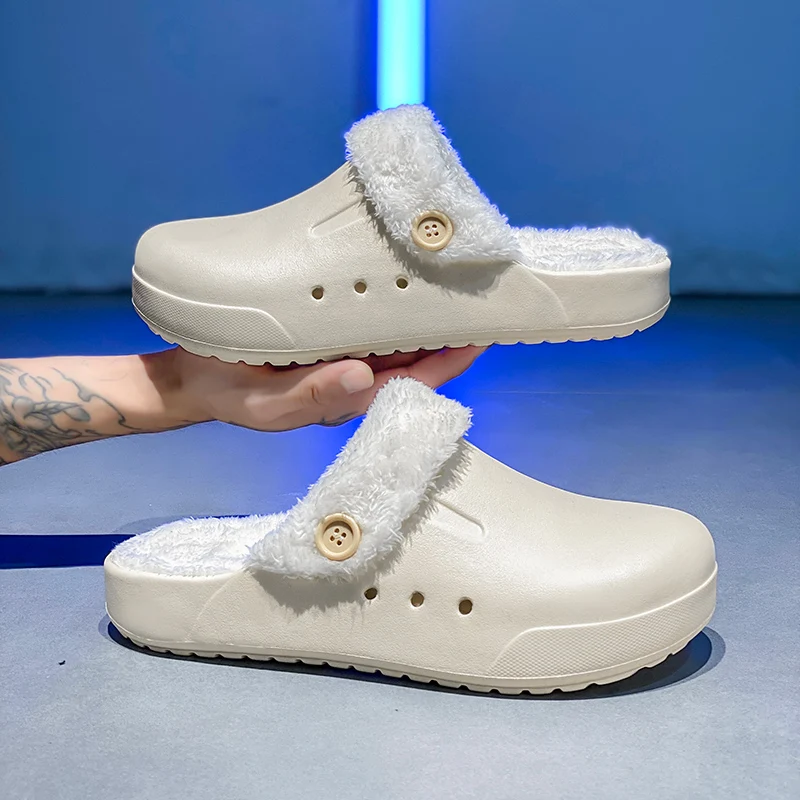 Большой размер 46 47 зимние женские теплые тапочки мужская хлопковая обувь уличная