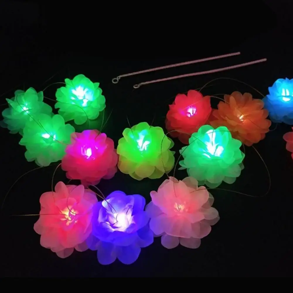 

Portable Light LED Lamp Blossom Lotus Flower Glowing Lantern Party Festival Toy