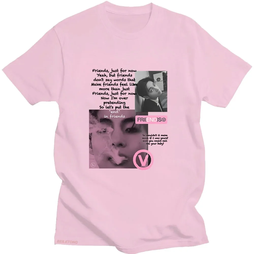 Футболки Kpop Taehyung Fri(end)s летняя хлопковая футболка с коротким рукавом женская и
