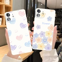 colorful love flower phone case for iphone 11 pro 12 mini 13 max x xr xs 8 7 plus se 2020 6 6s soft black funda coque back