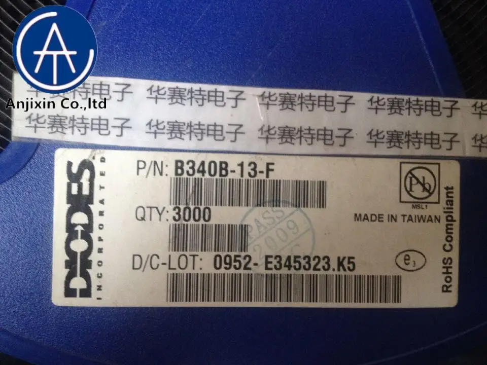 20 шт., 100% оригинальная новинка, Диод Шоттки 3A/40V (Шелковый экран: B340B)