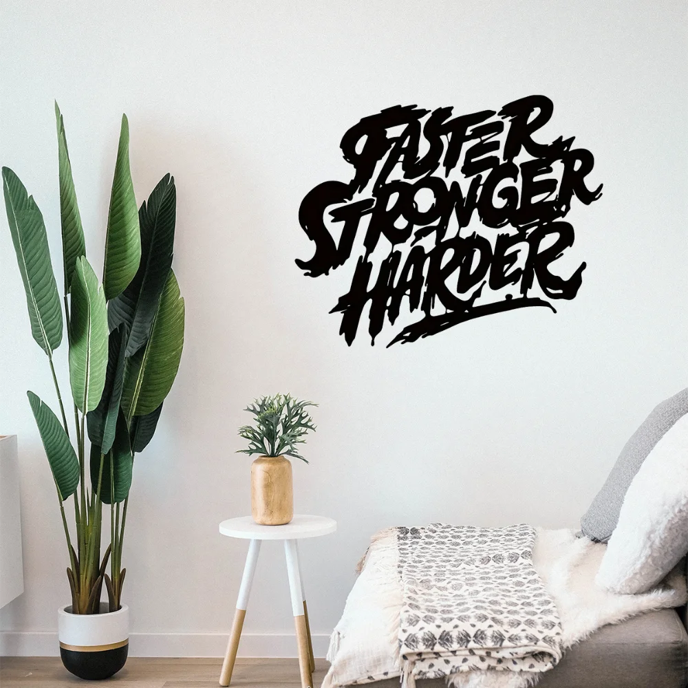 Металлическая Настенная Художественная Мотивационная Цитата - Быстрее И Более