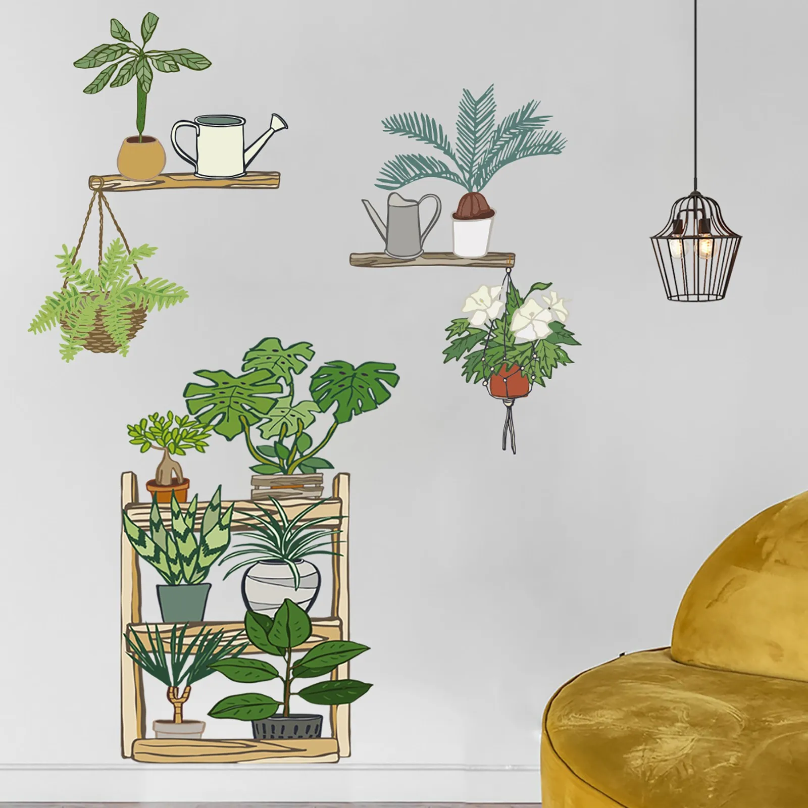 

Green Potted Plants Leaves Little Garden Wall Mint Green Butterflies Cute Locker Stuff for Girls Wall Decals for Baby Girl 3d